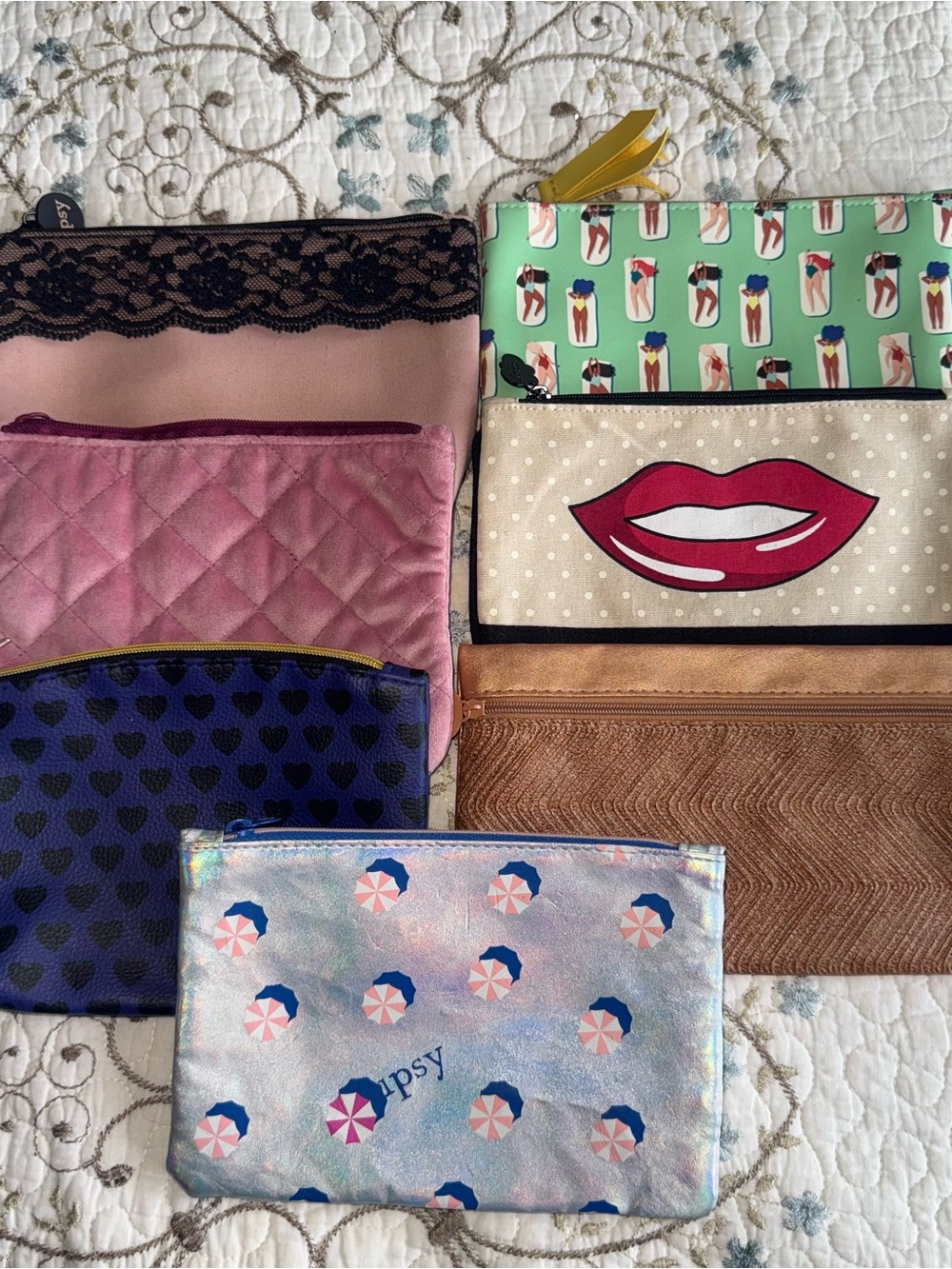 Ipsy Cosmetic Pouches Bundle of 7